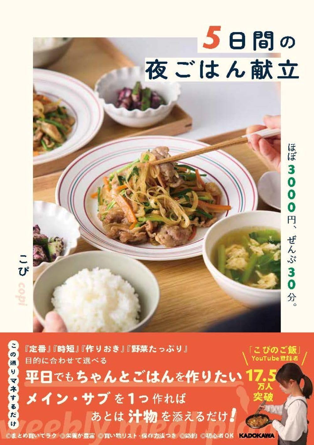 5日間の夜ごはん献立 ほぼ3000円、ぜんぶ30分。 | こぴ |本 | 通販
